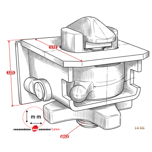 Twist-lock contenedor Ø 52 Homologado TüV