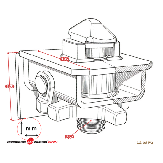 Twist-lock contenedor Ø 52 Homologado TüV