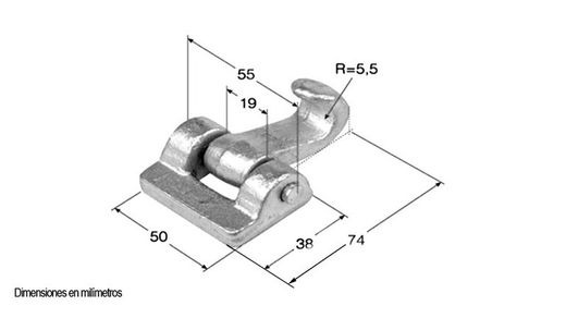 Griffe de forge articulée 74
