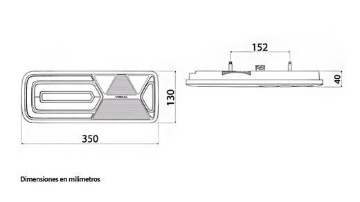 Vignal 161010 Right rear light (passenger side) multifunction Led 24V Schmitz